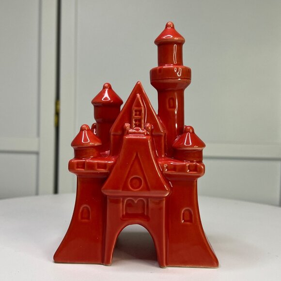 Disney Parks Authentic Original Red Ceramic Castle Collectible Decor Item - Picture 3 of 10
